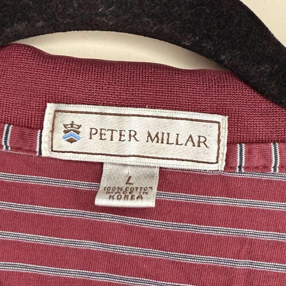 PETER MILLAR Vintage Preppy Collegiate Red Embroidered Striped Polo Shirt - Picture 4 of 7